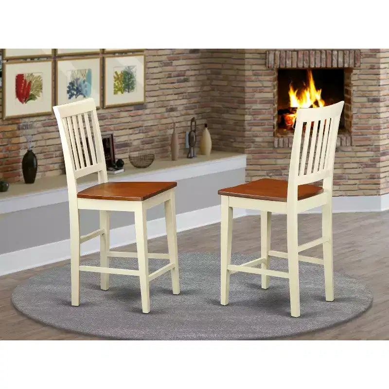 HomeStock Counter Stool- Pub Height Wooden Chairs