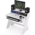 Glorious Sound Desk Compact Professional Studio Workstation with Pull-out Keyboard Compartment (White)