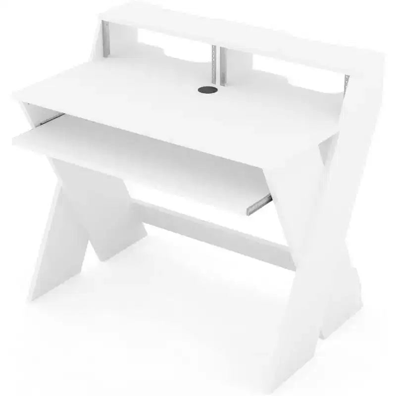 Professional Studio Workstation with Pull-out Keyboard Compartment (White)