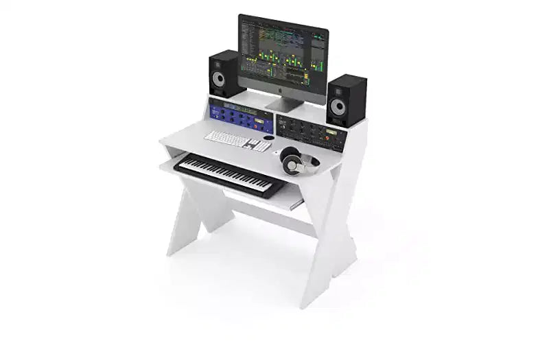 Professional Studio Workstation with Pull-out Keyboard Compartment (White)