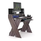 Estación de trabajo de estudio profesional con compartimento para teclado extraíble (nogal)