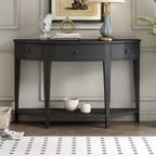 Mesa Consola Curva Moderna Mesa de Sofá con 3 cajones y 1 Estante para Pasillo, Entrada, Sala de Estar
