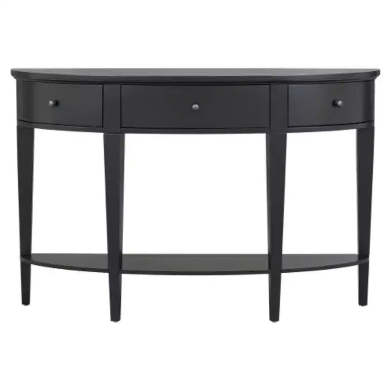 Mesa Consola Curva Moderna Mesa de Sofá con 3 cajones y 1 Estante para Pasillo, Entrada, Sala de Estar