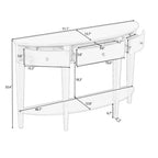 Mesa Consola Curva Moderna Mesa de Sofá con 3 cajones y 1 Estante para Pasillo, Entrada, Sala de Estar