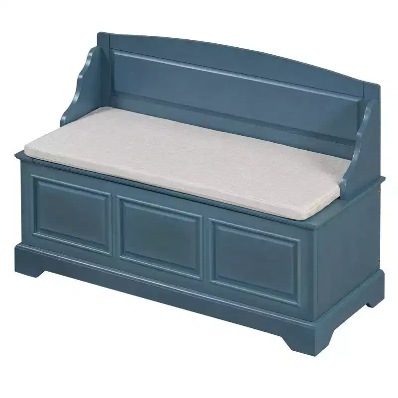 Banco Zapatero Retro de 41.7L x 17.9W con Dispositivos de Cierre Suave Seguro, Baúl de Almacenamiento con Almacenamiento Oculto y Cojín