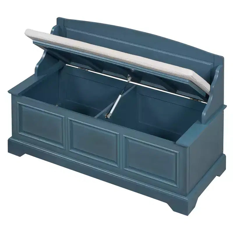 Banco Zapatero Retro de 41.7L x 17.9W con Dispositivos de Cierre Suave Seguro, Baúl de Almacenamiento con Almacenamiento Oculto y Cojín
