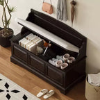 Banco Zapatero Retro de 41.7L x 17.9W con Dispositivos de Cierre Suave Seguro, Baúl de Almacenamiento con Almacenamiento Oculto y Cojín