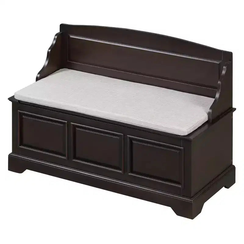 Banco Zapatero Retro de 41.7L x 17.9W con Dispositivos de Cierre Suave Seguro, Baúl de Almacenamiento con Almacenamiento Oculto y Cojín