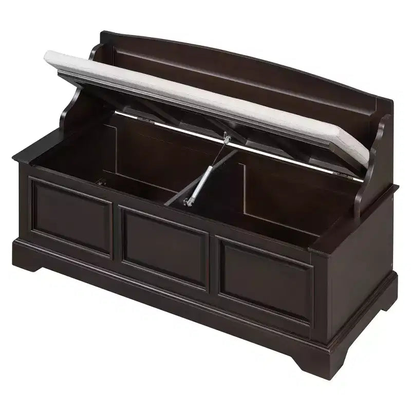 Banco Zapatero Retro de 41.7L x 17.9W con Dispositivos de Cierre Suave Seguro, Baúl de Almacenamiento con Almacenamiento Oculto y Cojín