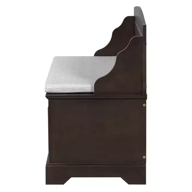 Banco Zapatero Retro de 41.7L x 17.9W con Dispositivos de Cierre Suave Seguro, Baúl de Almacenamiento con Almacenamiento Oculto y Cojín