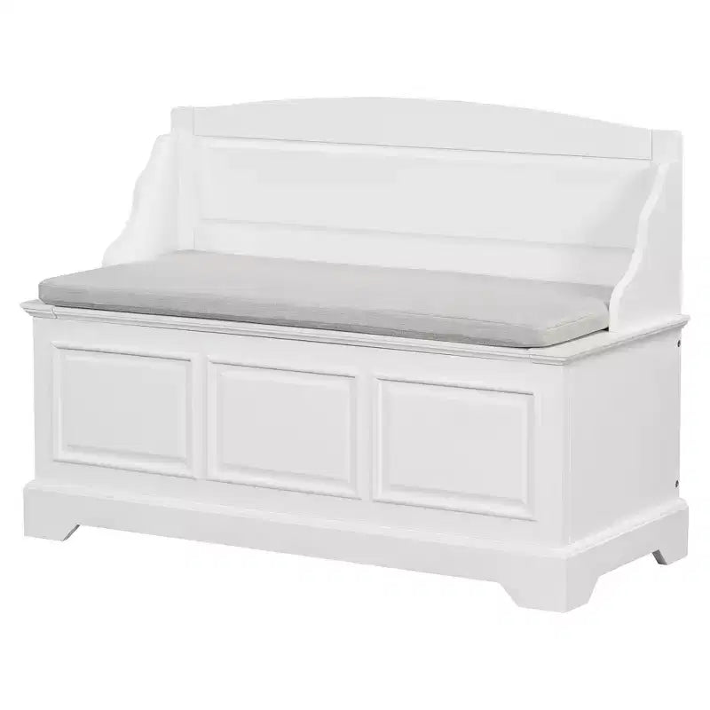 Banco Zapatero Retro de 41.7L x 17.9W con Dispositivos de Cierre Suave Seguro, Baúl de Almacenamiento con Almacenamiento Oculto y Cojín