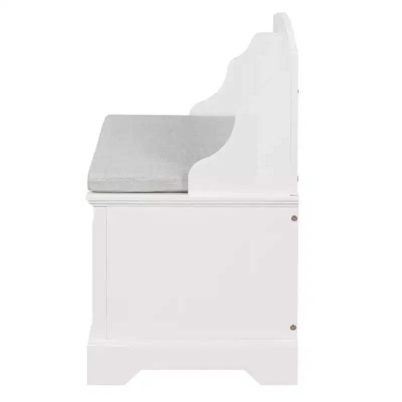 Banco Zapatero Retro de 41.7L x 17.9W con Dispositivos de Cierre Suave Seguro, Baúl de Almacenamiento con Almacenamiento Oculto y Cojín