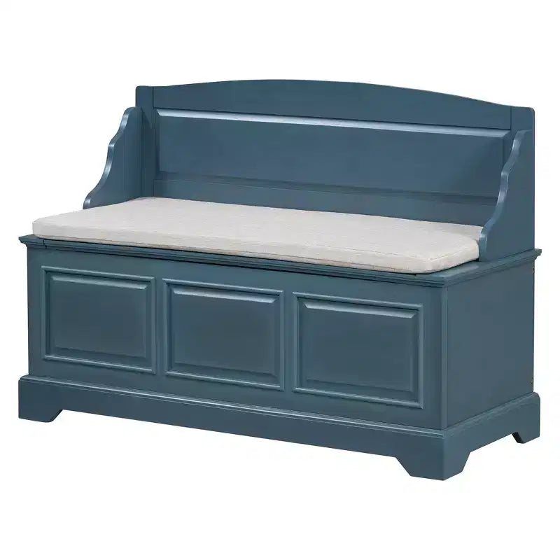 Banco Zapatero Retro de 41.7L x 17.9W con Dispositivos de Cierre Suave Seguro, Baúl de Almacenamiento con Almacenamiento Oculto y Cojín