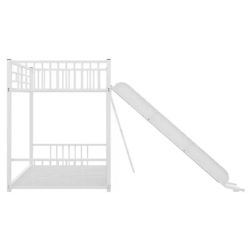 Litera metálica de estilo moderno de dos plazas con tobogán, fácil de montar