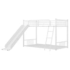 Litera metálica de estilo moderno de dos plazas con tobogán, fácil de montar