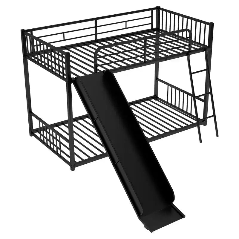 Litera metálica de estilo moderno de dos plazas con tobogán, fácil de montar