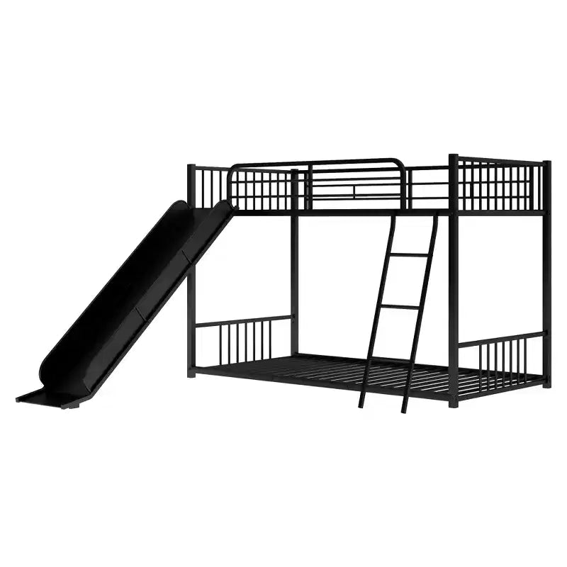 Litera metálica de estilo moderno de dos plazas con tobogán, fácil de montar