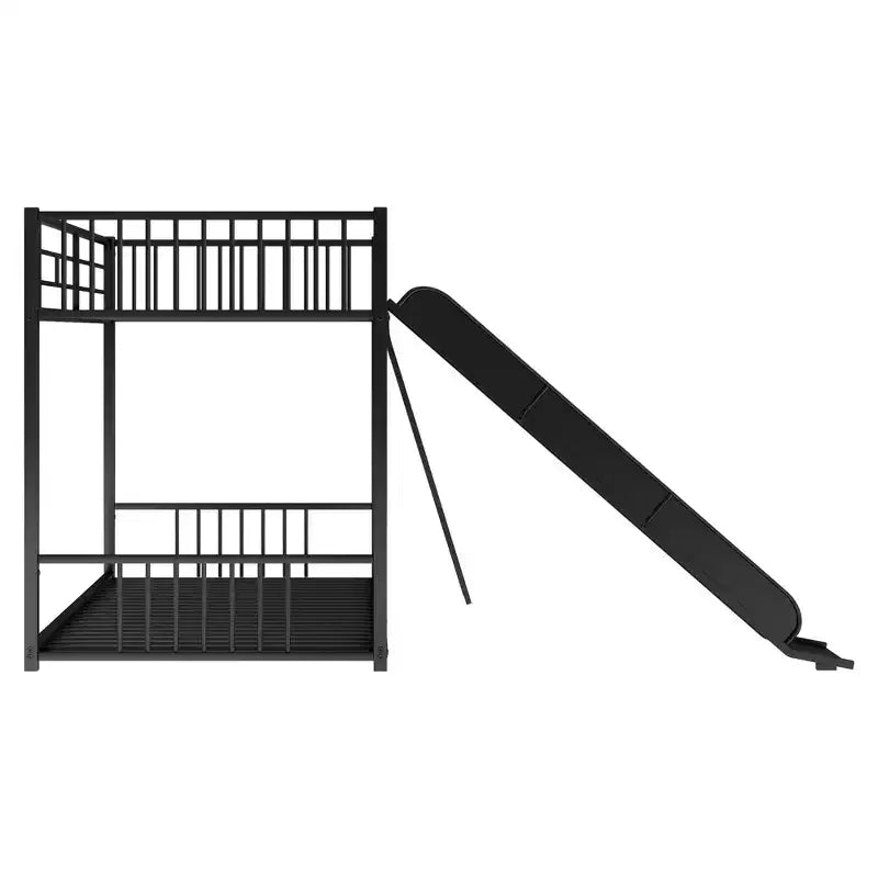 Litera metálica de estilo moderno de dos plazas con tobogán, fácil de montar