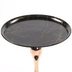 Mesa Auxiliar con Pedestal Metálico y Cola de Sirena de 21.2" H Elegance