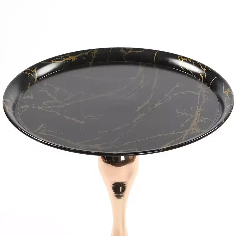 Mesa Auxiliar con Pedestal Metálico y Cola de Sirena de 21.2" H Elegance
