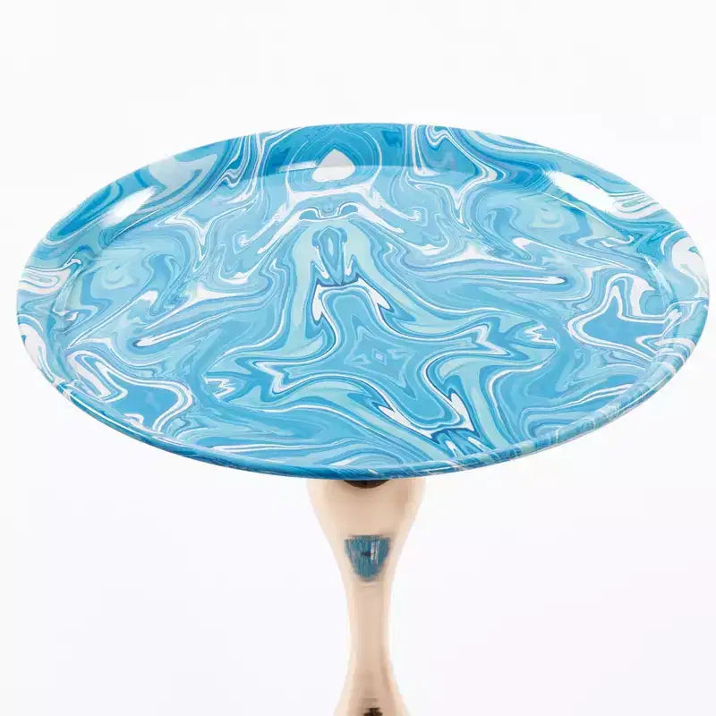 Mesa Auxiliar con Pedestal Metálico y Cola de Sirena de 21.2" H Elegance