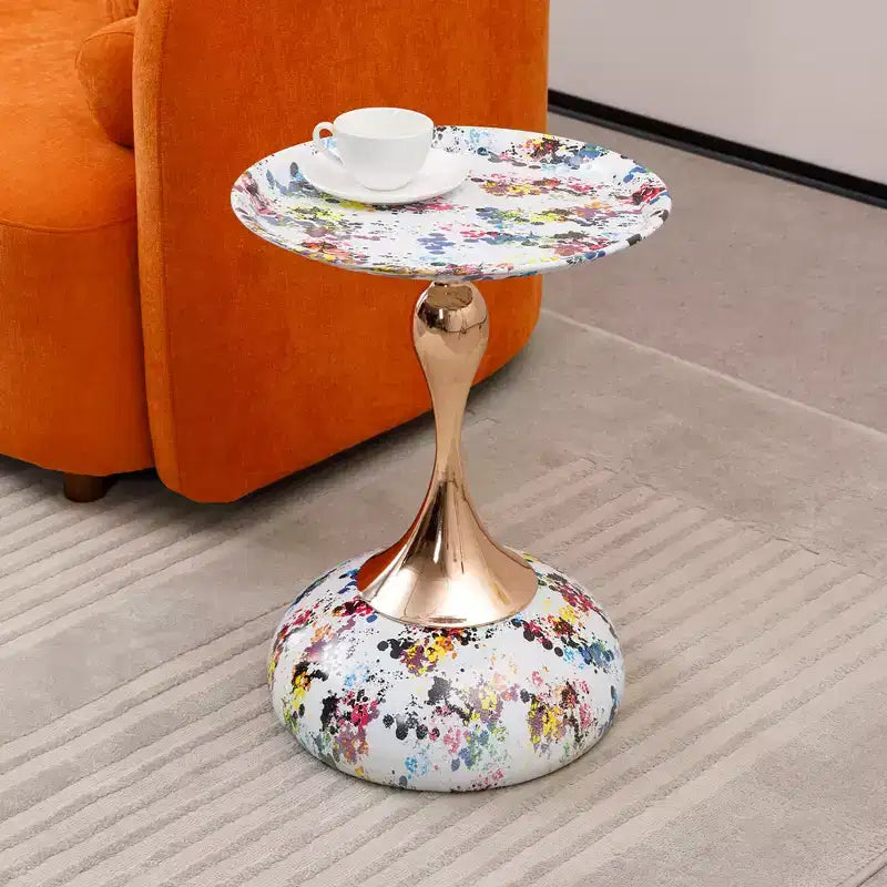 21.2 H Elegance Mermaid Tail Metal Pedestal End Table