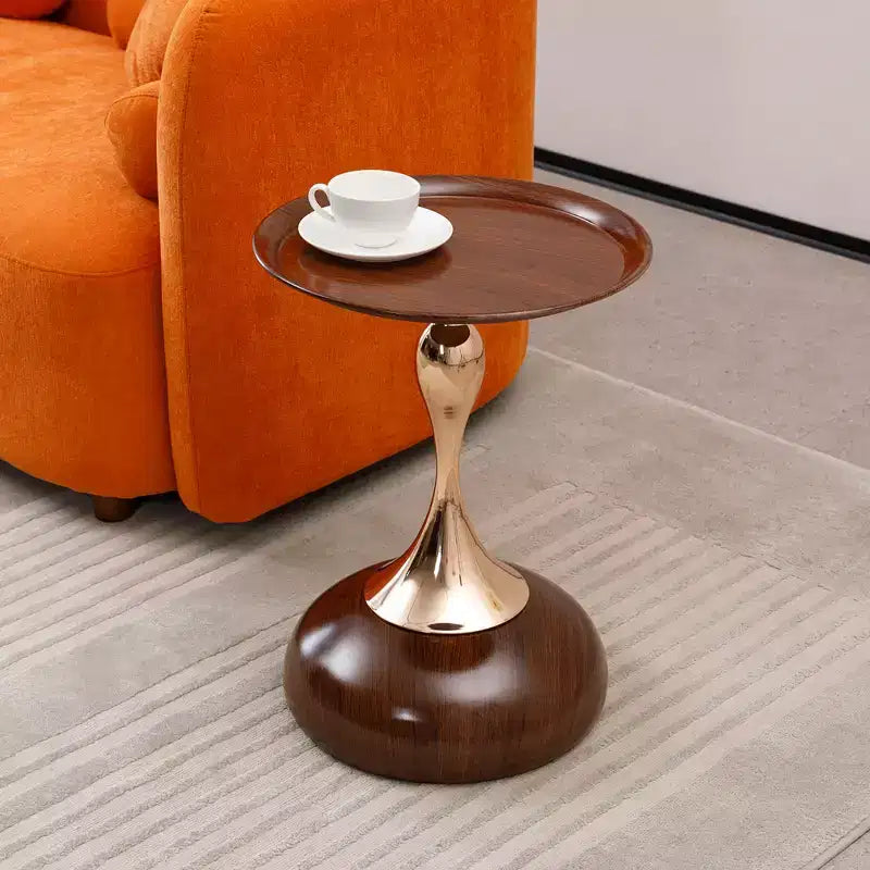 Mesa Auxiliar con Pedestal Metálico y Cola de Sirena de 21.2" H Elegance