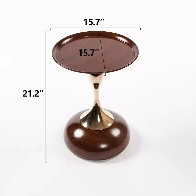Mesa Auxiliar con Pedestal Metálico y Cola de Sirena de 21.2" H Elegance