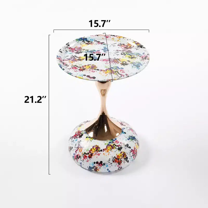 21.2 H Elegance Mermaid Tail Metal Pedestal End Table