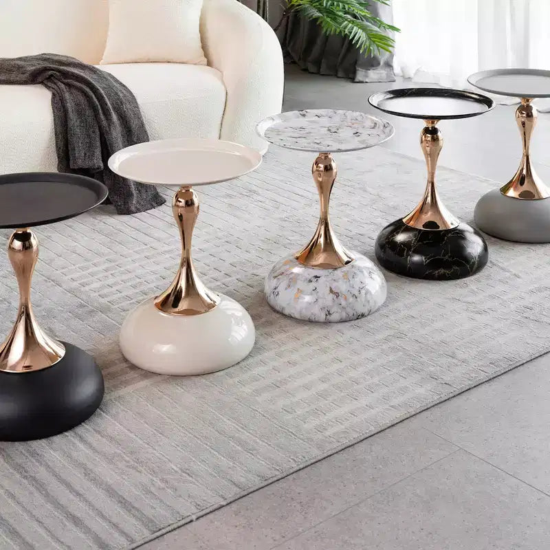 21.2 H Elegance Mermaid Tail Metal Pedestal End Table