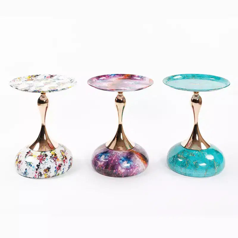 21.2 H Elegance Mermaid Tail Metal Pedestal End Table