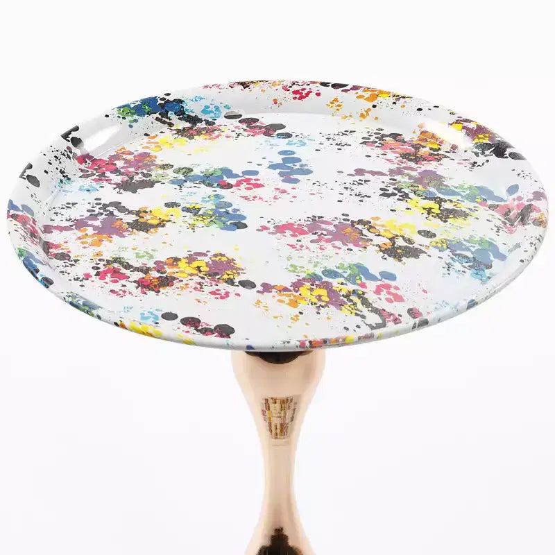 Mesa Auxiliar con Pedestal Metálico y Cola de Sirena de 21.2" H Elegance