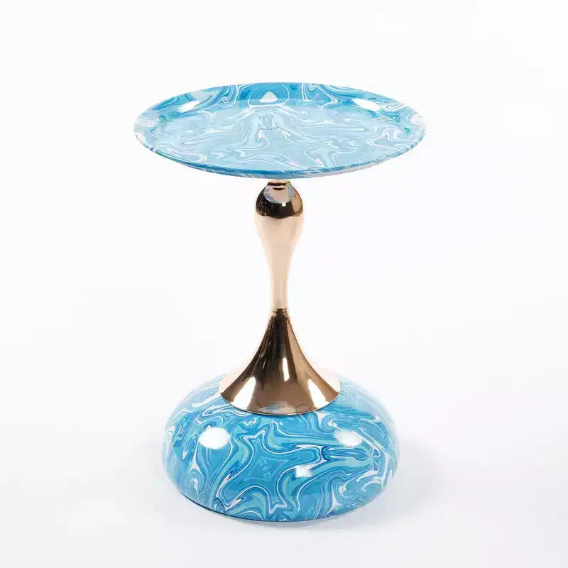 21.2 H Elegance Mermaid Tail Metal Pedestal End Table