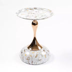 Mesa Auxiliar con Pedestal Metálico y Cola de Sirena de 21.2" H Elegance
