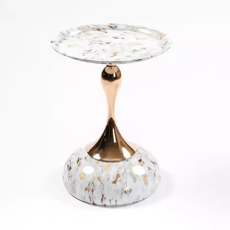 21.2 H Elegance Mermaid Tail Metal Pedestal End Table
