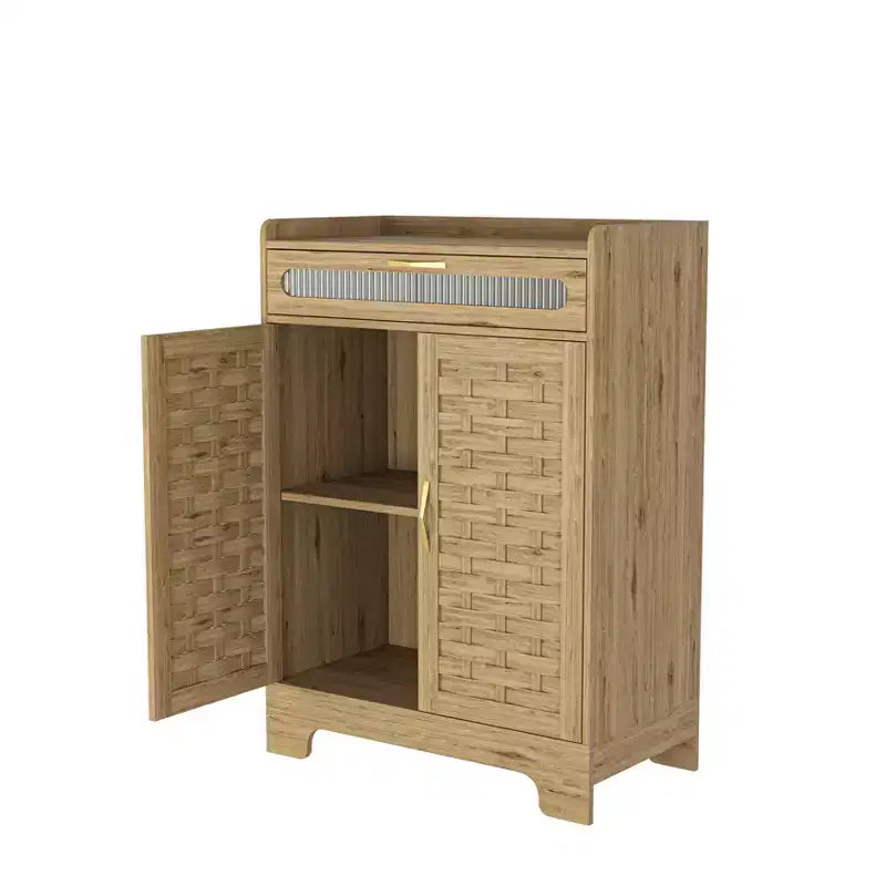 GDFStudio Mary Modern Farmhouse 2-Doors 41.34 H Storage Buffet Sideboard with Drawer and Adjustable Shelf