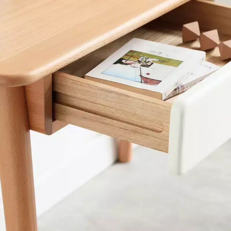 47.24 W Beech Wood Splayed Legs Computer/Writing Desk with 2 Drawers