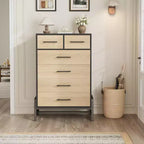 Cómoda para dormitorio, cómoda con cajones de 46.6 pulgadas de alto con almacenamiento, arcón de almacenamiento de madera para sala de estar, dormitorio, entrada