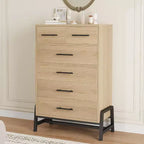 Cómoda para dormitorio, cómoda con cajones de 46.6 pulgadas de alto con almacenamiento, arcón de almacenamiento de madera para sala de estar, dormitorio, entrada