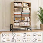 Cómoda para dormitorio, cómoda con cajones de 46.6 pulgadas de alto con almacenamiento, arcón de almacenamiento de madera para sala de estar, dormitorio, entrada