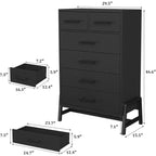 Cómoda para dormitorio, cómoda con cajones de 46.6 pulgadas de alto con almacenamiento, arcón de almacenamiento de madera para sala de estar, dormitorio, entrada