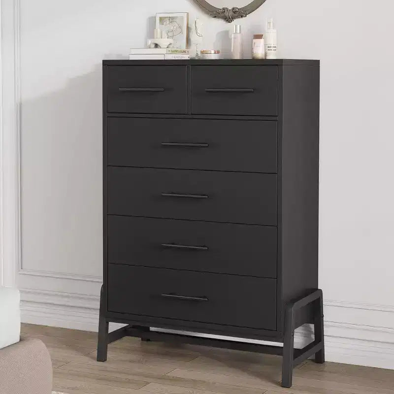 Cómoda para dormitorio, cómoda con cajones de 46.6 pulgadas de alto con almacenamiento, arcón de almacenamiento de madera para sala de estar, dormitorio, entrada