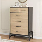 Cómoda para dormitorio, cómoda con cajones de 46.6 pulgadas de alto con almacenamiento, arcón de almacenamiento de madera para sala de estar, dormitorio, entrada