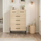 Cómoda para dormitorio, cómoda con cajones de 46.6 pulgadas de alto con almacenamiento, arcón de almacenamiento de madera para sala de estar, dormitorio, entrada