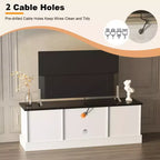 Mueble de TV estilo rústico para televisores de 65 pulgadas, consola multimedia, centro de entretenimiento para sala de estar u oficina con 2 armarios de almacenamiento y estantes abiertos