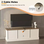 Mueble de TV estilo rústico para televisores de 65 pulgadas, consola multimedia, centro de entretenimiento para sala de estar u oficina con 2 armarios de almacenamiento y estantes abiertos