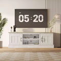 Acekool Farmhouse TV Stand for 65 Inch TVs, Media Console, Living Room or Office Entertainment Center with 2 Storage Cabinets and Open Shelves