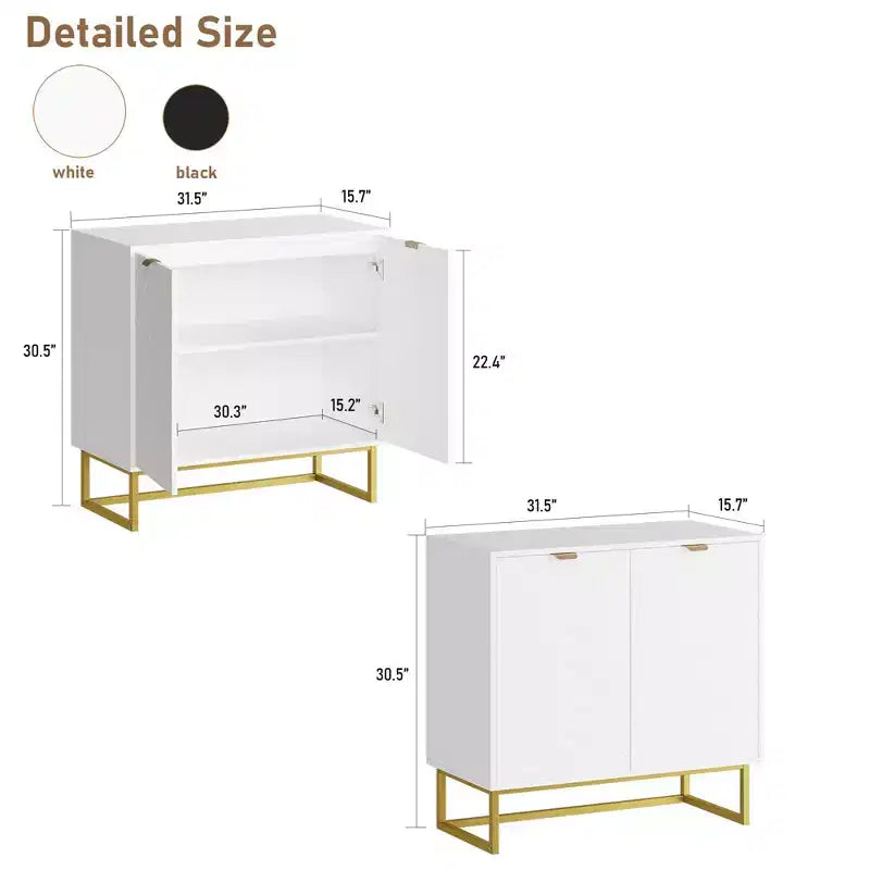 Aparador con diseño en espiga moderno, con estante ajustable, consola de almacenamiento, para comedor, sala de estar o recibidor.