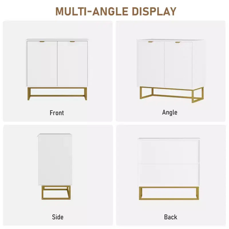 Aparador con diseño en espiga moderno, con estante ajustable, consola de almacenamiento, para comedor, sala de estar o recibidor.