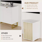 Aparador con diseño en espiga moderno, con estante ajustable, consola de almacenamiento, para comedor, sala de estar o recibidor.